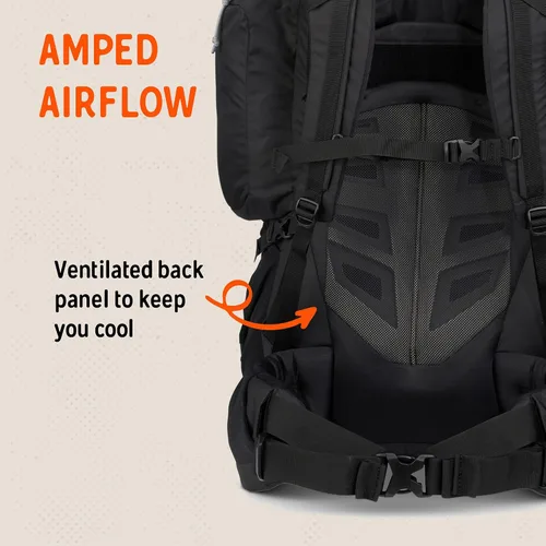 Miniatura 6 de Kelty Coyote - Mochila de 60 a 105 litros, para hombre y mujer (actualización 2020) - Mochila de senderismo, mochilero, mochila de viaje, Negro