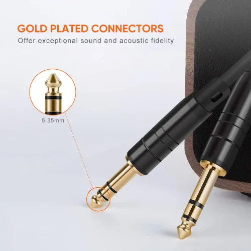 Miniatura 2 de CableCreation Cable TRS de 1/4'' de 6 pies, Cable de Guitarra de Instrumento de Grado Profesional, Cable de Audio Estéreo Balanceado de 1/4 Pulgada