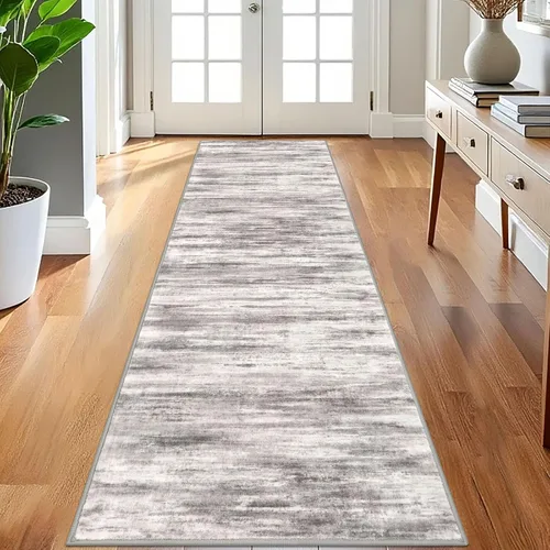 Miniatura 73 de KOZYFLY – Alfombra de pasillo moderna y lavable de diseño abstracto verde, 2 x 5 pies, antideslizante, suave y de pelo corto, ideal para cocina