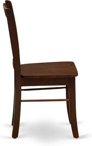 Miniatura 7 de East West Furniture ANDL3-MAH-W Juego de mesa y sillas de cocina de 3 piezas contiene una mesa de comedor redonda con pedestal y 2 sillas