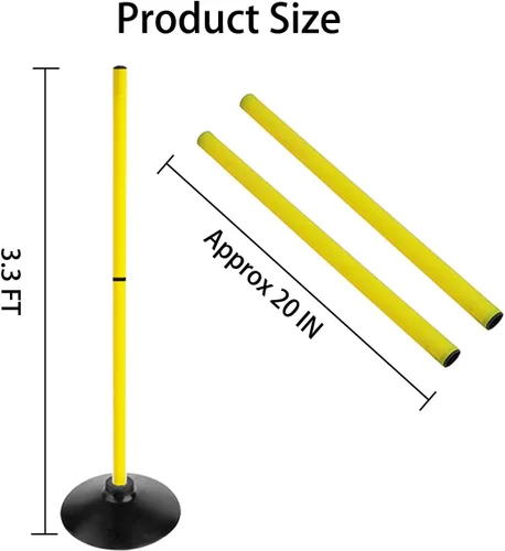 Miniatura 5 de Juego de bastones de agilidad de fútbol Desmontable Deportes Entrenamiento Speed Pole Slalom Poles con Base de goma Equipo de Traning Deportivo