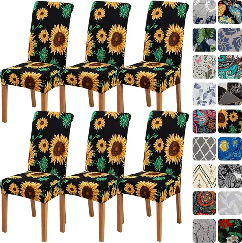 Miniatura 30 de HZDHCLH Juego de 6 fundas grises para sillas Parsons de elastano para comedor, fundas elásticas de elastano para sillas Parsons, fundas de asiento