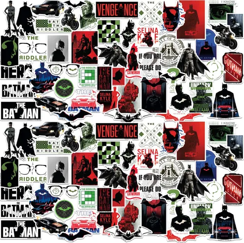 The Batman Sticker Pack – Calcomanías de vinilo troqueladas inspiradas en películas grandes de lujo paquete variado para laptop, botella de agua,