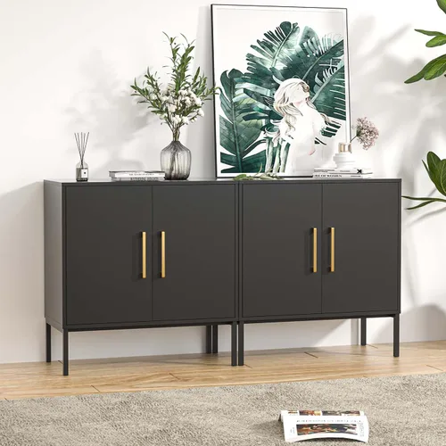 Miniatura 12 de LYNSOM Gabinete de Almacenamiento con Puertas, Juego de 3, Gabinete Buffet Moderno con Almacenamiento, Aparador de Cocina Buffet, Gabinete de Acento