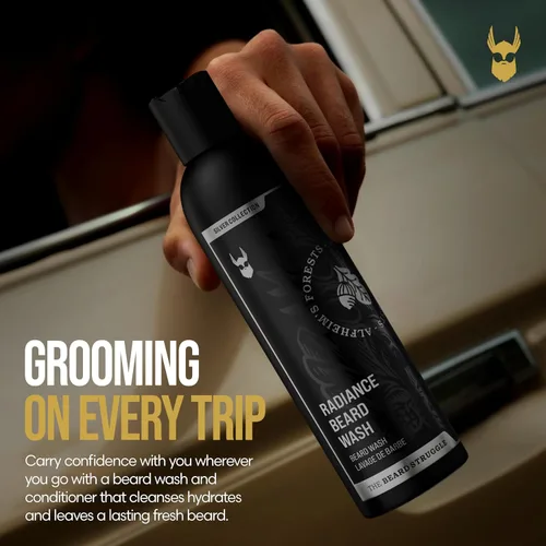 Miniatura 5 de The Beard Struggle Radiance - Paquete de lavado y acondicionador para barba para hombre, colección Platino, paquete de 2, Aesir's Triumph, nutre