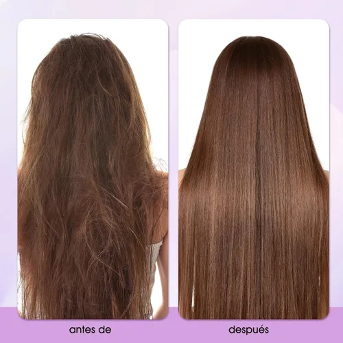 Miniatura 5 de ZJchao Peine de doble cepillo para alisar el cabello, cepillo de cerdas de doble extremo, peine alisador de abrazadera, resistente a altas