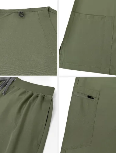 Miniatura 4 de niaahinn Conjunto de uniforme médico de enfermera para mujer, camiseta con cuello en V y pantalones deportivos, uniforme médico, traje para mujer