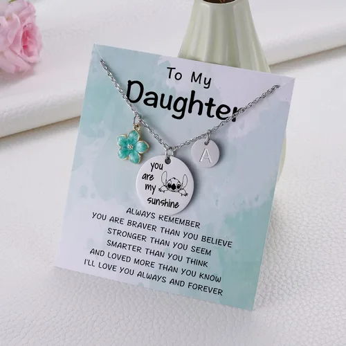 Miniatura 5 de MIXJOY Collar y tarjeta de felicitación con texto en inglés "You are My Sunshine", regalo de Navidad para niñas pequeñas, sobrina, hija, nieta