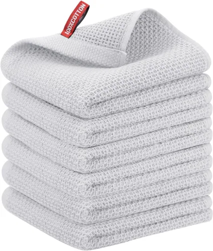 Miniatura 17 de Nialnant - Toalla de cocina 100% algodón, tejido gofre, suave, absorbente y de secado rápido, toallas para secar platos, trapos de limpieza - Multi