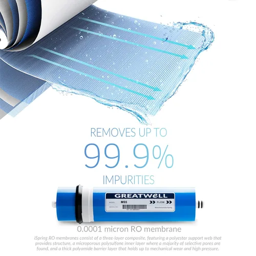 Miniatura 3 de iSpring - Sistema de filtro de agua por ósmosis inversa sin tanque, de grado comercial con proporción de drenaje 1:1. 500 galones por día. RCS5T