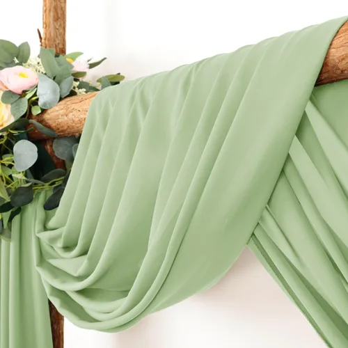 Miniatura 2 de LINXTAR 1 panel de tela para arco de boda, 1 panel de 30 x 18 pies, color verde salvia, cortina de arco de gasa transparente para cabina de fotos