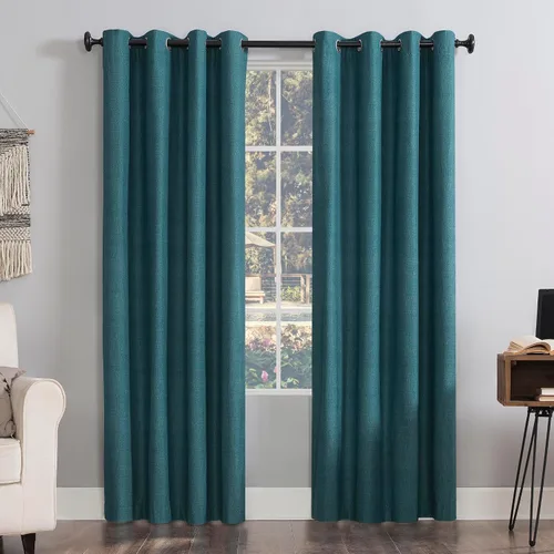 Sun Zero Columbia - Paquete de 2 paneles de cortinas térmicas con ojales, 100 % opacas, ahorro de energía, 50 x 63 pulgadas, color verde azulado