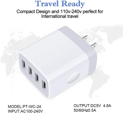 Miniatura 3 de Caja de carga para iPhone 17, carga rápida, 4.8A, cargador USB, enchufe de pared, adaptador de corriente, bloque de carga, cubo de ladrillo