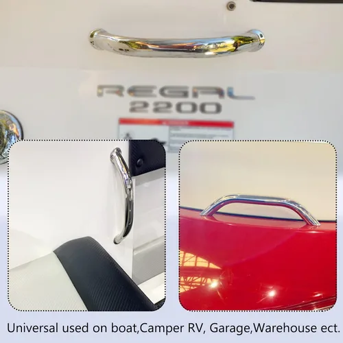 Miniatura 3 de Asa de agarre de barco de 8 pulgadas, acero inoxidable 316, accesorios para barco marino para multiusos (1 unidad) (8 pulgadas)
