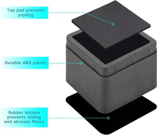 Miniatura 4 de BTSD-home Elevadores de cama de 2 o 4 pulgadas, resistentes, apilables, elevadores de muebles para sofá, mesa, silla, cama, bloques de elevadores