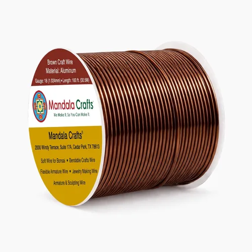 Miniatura 96 de Mandala Crafts - Alambre de aluminio anodizado de 8 calibre para hacer joyas - 9.75 m de alambre flexible negro colorido - Flexible para bonsái