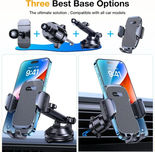 Miniatura 2 de Coolpow Soporte de teléfono para automóvil【Succión más fuerte】 Soporte universal de teléfono para tablero de instrumentos de 360° para automóvil