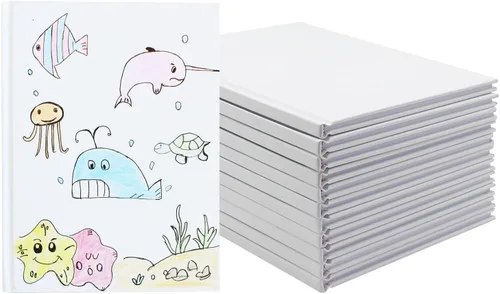 Miniatura 10 de zmybcpack Paquete de 12 libros encuadernados en blanco de 5x5 pulgadas, libro encuadernado en blanco para estudiantes para escribir historias