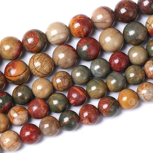 Miniatura 47 de Cuentas de jade verde chino natural, piedras preciosas, cuentas redondas sueltas para hacer joyas, pulsera DIY, collar, 8mm, 45 piezas, 15 pulgadas