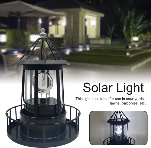 Miniatura 9 de CALIDAKA Faro LED con energía solar de 360 grados giratorio paisaje IP65 impermeable duradero giratorio al aire libre lámpara de luz solar colgante