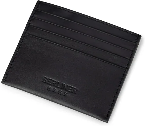Miniatura 6 de BERLINER BAGS Funda de piel prémium para tarjetas, tarjetero con bloqueo RFID para hombres y mujeres, Negro -, Minimalista