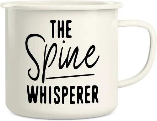 Retreez Taza divertida The Spine Whisperer, quiropráctico, doctor y estudiante, 16 onzas, esmalte de acero inoxidable, para campamento, fogata,