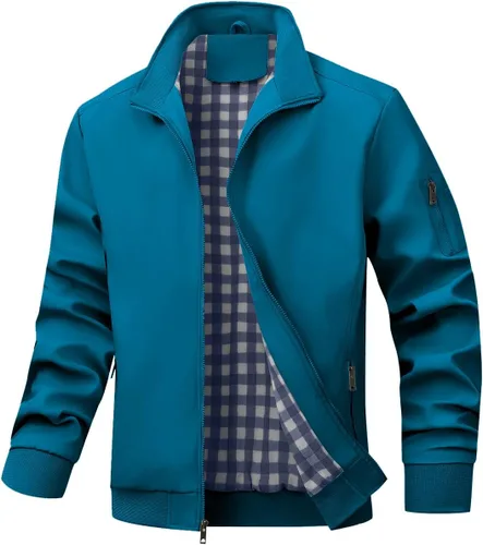 Miniatura 16 de Wizoat Chaqueta Bomber para Hombre Ligera Casual Cortavientos Chaquetas con Cremallera Abrigo