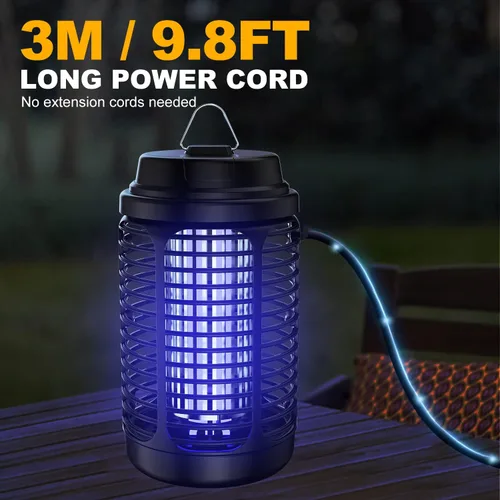 Miniatura 7 de Exterminador de insectos para exteriores, exterminador de mosquitos para interiores con sensor de luz del atardecer al amanecer, matamoscas