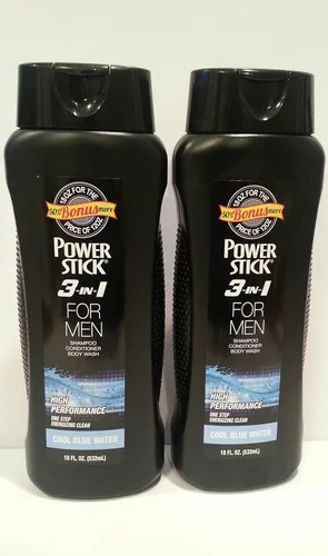 3 en 1 para hombres champú acondicionador gel de baño agua azul fría 18 oz. 50% más (paquete de 2)
