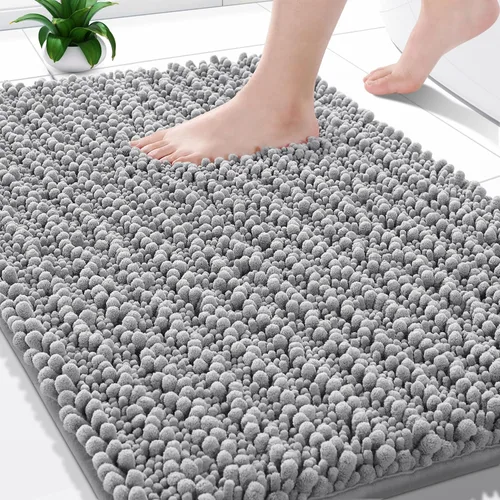 Miniatura 22 de Yimobra Alfombras de Baño Antideslizantes Lavables - Alfombra de Baño de Chenilla Ultra Suave Absorbente, Alfombra Peluda de Secado Rápido para Negro