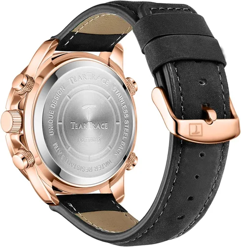 Miniatura 2 de TEARTRACE Watches for Men Luxury Business Waterproof Calendar Leather Strap Digital Chronograph Analog Wristwatch