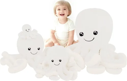 Miniatura 18 de DENTRUN Animales de peluche de pulpo, muñeca de pulpo gigante de peluche para jugar, juguetes para niños, niñas, niños, adultos, cumpleaños, Azul