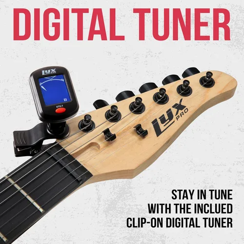 Miniatura 6 de LyxPro Guitarra eléctrica de 30 pulgadas y kit de iniciación para niños con guitarra para principiantes de tamaño 3/4, amplificador, seis cuerdas
