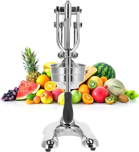 Miniatura 3 de Fdit Exprimidor manual de grado comercial, acero inoxidable 304 resistente y prensa de cítricos de hierro fundido para naranjas, limones, granadas
