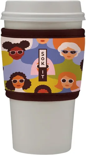 Miniatura 39 de Sok It HotSok Coffee & Tea - Funda de neopreno con aislamiento reutilizable (floral abstracto)