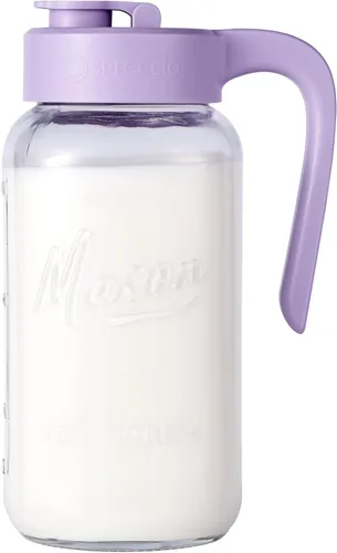 Miniatura 14 de Jarra Mason con Tapa - Jarra de Vidrio Hermética y a Prueba de Fugas con Tapa, Perfecta para Leche Materna, Infusión en Frío y Té de Sol, 2 Quart