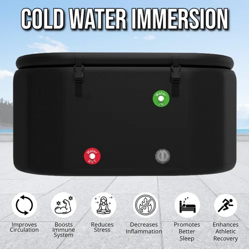 Miniatura 2 de Rising Dragon XL Premium - Bañera inflable de inmersión en frío, ovalada negra, compatible con enfriadores