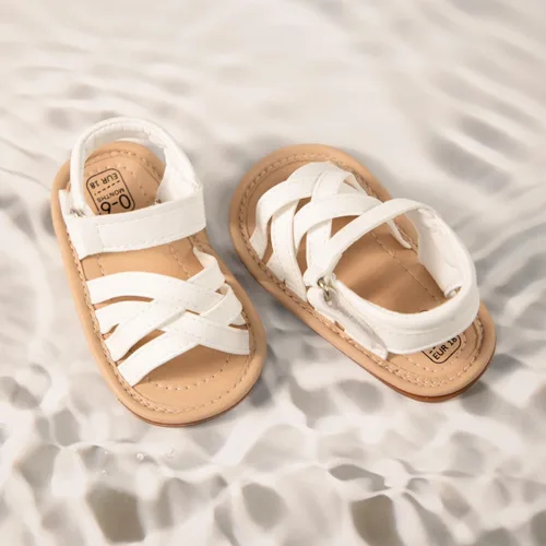 Miniatura 131 de Meckior Sandalias de verano con punta abierta y suave de piel sintética para bebés y niñas pequeñas