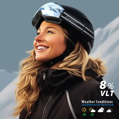 Miniatura 3 de Gafas de esquí OTG para usar sobre lentes, gafas de nieve y snowboard, para adultos, hombres, mujeres y jóvenes, antiempañamiento, 100% protección