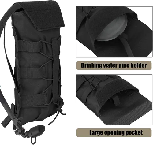 Miniatura 3 de PETAC GEAR 1.5L / 3L Mochila de hidratación táctica, bolsa de transporte Molle para mochila de día de 50 oz / 100 oz, mochila de agua con bolsa