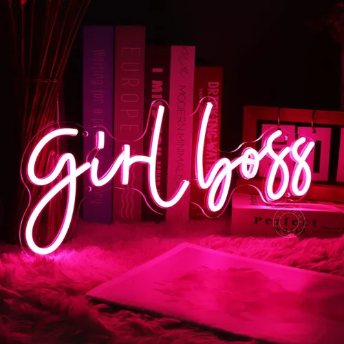 Miniatura 3 de SYLHOME Letrero de luz LED de neón Pink Girl Boss Cool Girls Dormitorio Escritorio Decoración de pared Señales Boss Lady Babe Cumpleaños Navidad