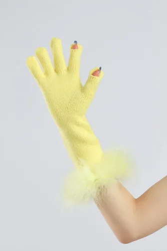 Miniatura 4 de Sahabowi Guantes de cuero para clima frío Manopla de lana cálida de invierno para mujeres