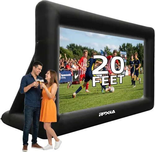Miniatura 10 de Pantalla de Cine Inflable Pantalla de Proyector para Exteriores para Afuera 25 pies, Grandes Pantallas Inflables Proyección Frontal y Trasera