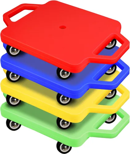 4 piezas de patinete deportivo con asas para niños, ruedas de plástico que no dañan el suelo, patineta, patineta, patineta, niño, niña, gimnasio,