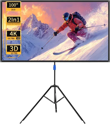 Miniatura 10 de WASJOYE Pantalla Proiector de 80 pulgadas con soporte, pantalla de proiector portátil HD 16:9 4K, pantalla de proyector interior de 1.2 ganancia