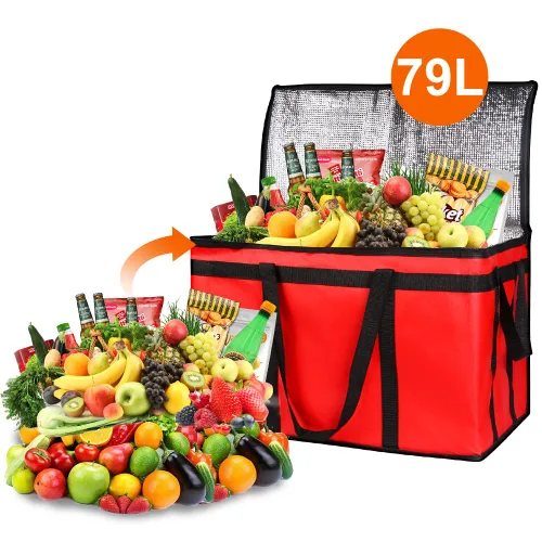 Miniatura 162 de Bodaon Paquete de 10 bolsas aisladas para entrega de alimentos para comidas calientes y frías, bolsas térmicas y enfriadoras, bolsa aislante de Negro