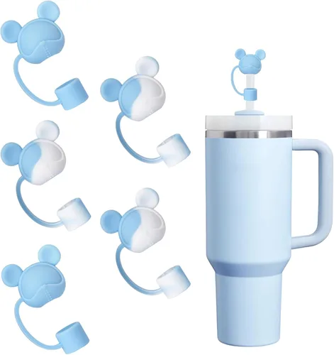 Miniatura 30 de Juego de 4 fundas de popote con diseño de estrella compatibles con vasos Stanley de 30 y 40 onzas, reutilizables, bonitas puntas de popote