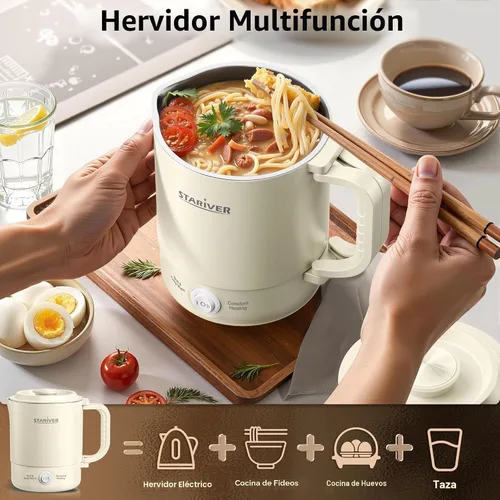 Miniatura 7 de Stariver Hervidor Eléctrico Portátil de Viaje, Hervidor Eléctrico Pequeño de 600ML con Asa Plegable, Hervidor de Agua Colapsable de Acero Inoxidable