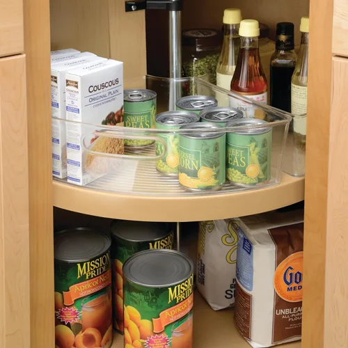 Miniatura 7 de iDesign Cubo de plástico transparente de 1/4 para armario esquinero Lazy Susan, organizador de armario de cocina, paquete de 4