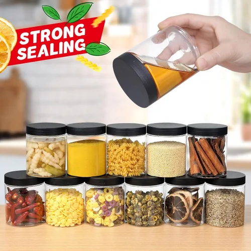 Miniatura 3 de sietpoek 48 PIEZAS Tarros de Plástico de 8 OZ con Tapas de Rosca, Etiquetas Recipientes Redondos Vacíos Rellenables de Slime para Almacenar